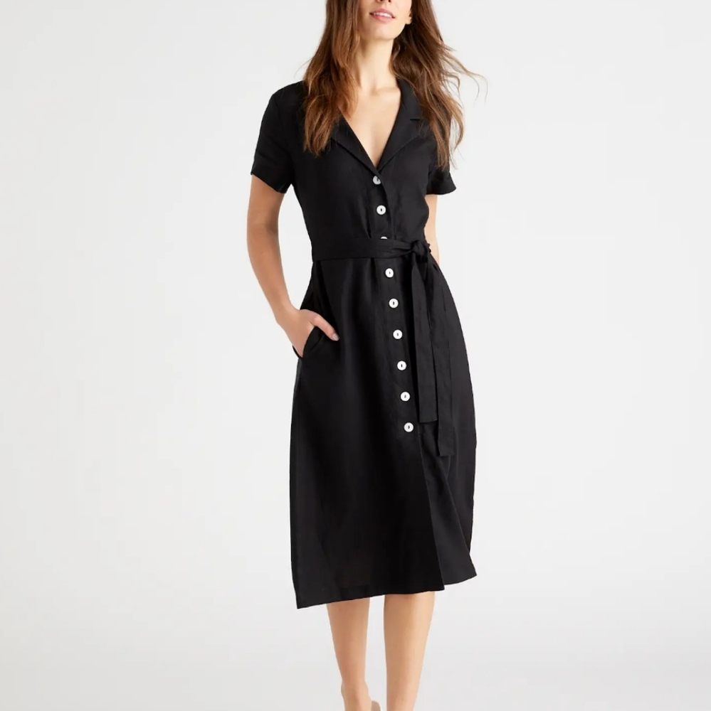 Quince Linen Collared Button-Down Dress